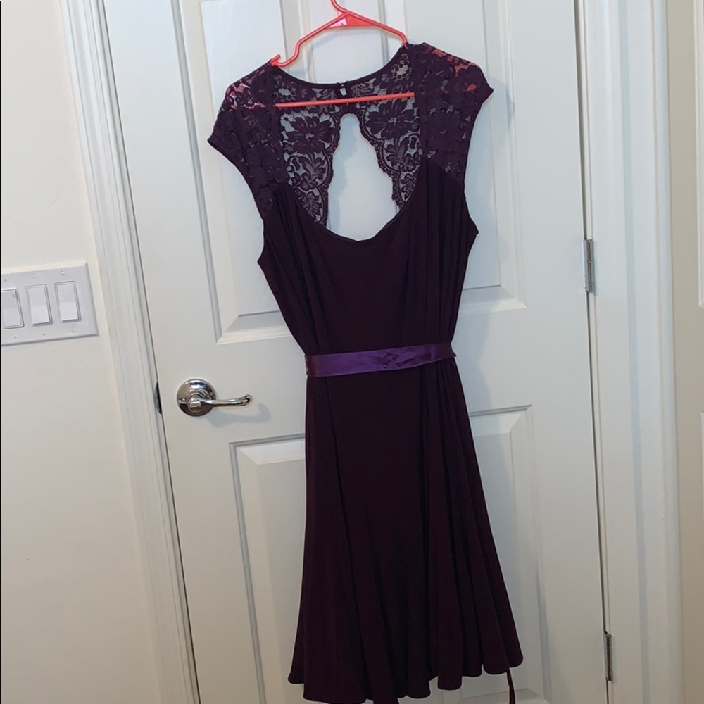 Purple plus size cocktail dress